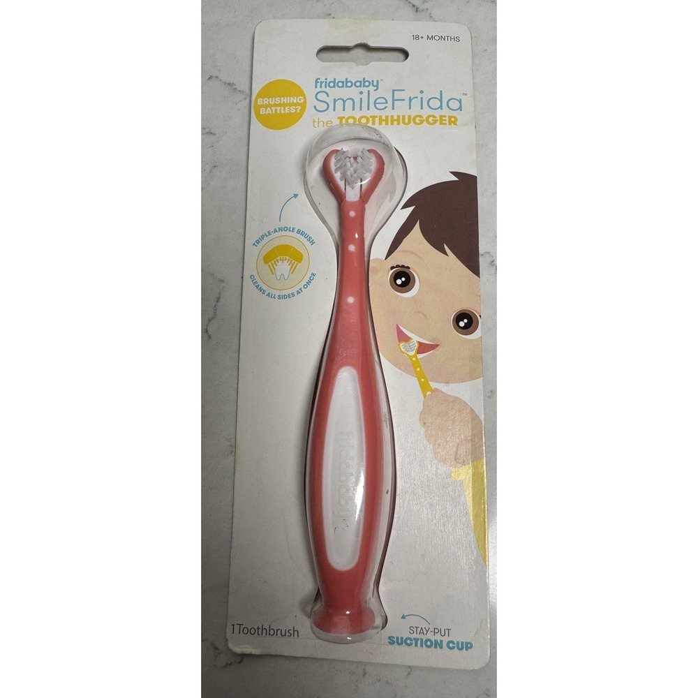 FridaBaby Smile Frida‎ Toothhugger Toddler Toothbrush Pink Triple Angle Brush